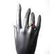 "TROUBADOUR" Bague chevalière argent et or grenat cabochon PB 11 gr