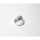 "TROUBADOUR" Bague chevalière argent et or grenat cabochon PB 11 gr
