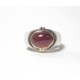 "TROUBADOUR" Bague chevalière argent et or grenat cabochon PB 11 gr