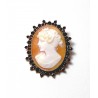 "NOSTALGIE BOHEME" Superbe Broche vermeil camé grenats PB 11,2 gr