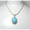 "COULEUR ADIN" Création Unique! Pendentif neuf or, 43 diamants et turquoise d'Iran PB 13,3 gr
