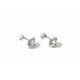 "LUCIOLES" Puces d'oreilles or blanc 750°/°°et diamants PB 1,3gr