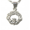 "COURONNE AU SACRE CŒUR" Bel ensemble ancien en argent chaine et pendentif PB 12,2gr