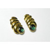 "TOURMALINE" Ravissantes boucles d'oreilles en or jaune 750 et tourmaline verte