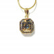 "VIVIAN" SUPERBE PENDENTIF EN OR 750 SAPHIRS CALIBRES ET DIAMANTS pb 3,97 gr PETIT PRIX