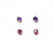"ANNIE" Deux paires de puces d'oreilles en or 18 K RUBIS et améthyste 0,87gr prix incroyable !