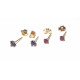 "ANNIE" Deux paires de puces d'oreilles en or 18 K RUBIS et améthyste 0,87gr prix incroyable !