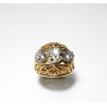 "SIMONE" Bague Boule années 30/40 or platine diamants PB 9,9 gr