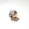"IVAN" Rare et importante chevalière or rose 583°/°° platine et diamant PB 10,93gr