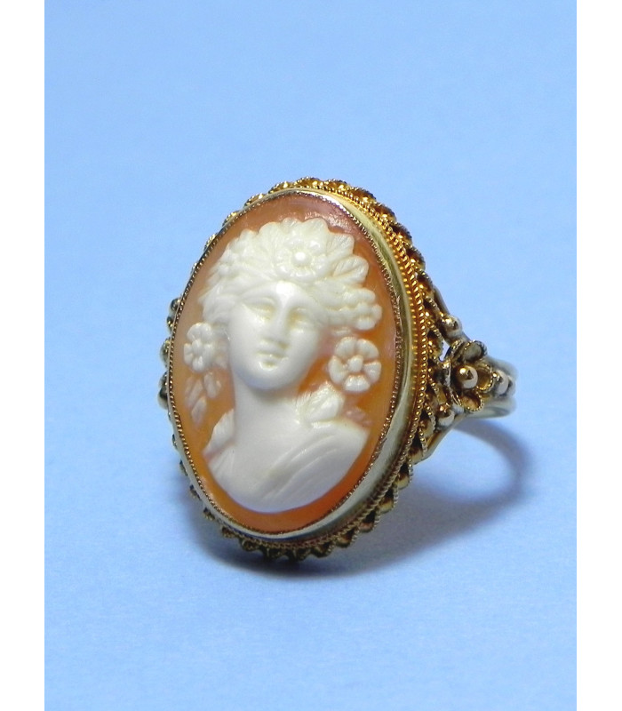 '"PERSEPHONE" Très belle bague camé sur monture or 375°/°° 9KT PB 5,4g