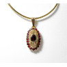 '"GISELE" Très beau pendentif vintage OR 750 au 21 grenats PB 4,10