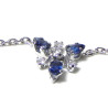 '"ANOUCHKA" Raffiné et élégant Collier or blanc 750 motif saphirs diamants