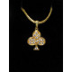 "AS DE TREFLE" Pendentif OR 750 DIAMANTS