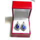 Paire de boucles d'oreilles or argent diamants, pierres 