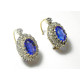 Paire de boucles d'oreilles or argent diamants, pierres 