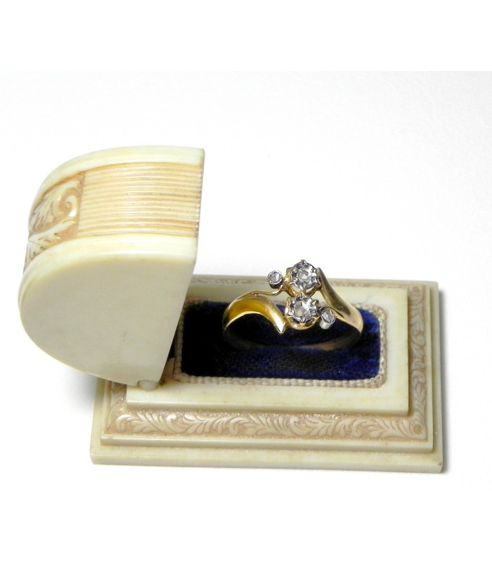 Vous et Moi Bague ancienne or et diamants