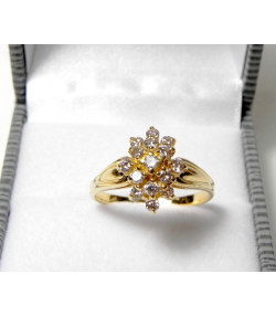 "AILIN" Ravissante bague bouquet de diamants et or 750