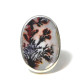TOILE MINERALE BAGUE ARGENT ET AGATE