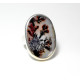 TOILE MINERALE BAGUE ARGENT ET AGATE