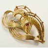 "HORTENSE" Elégante Broche stylisée or rose 750°°/°° diamants 14,1gr