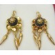 Boucle d'oreille XIXème, or et onyx