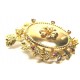 Pendentif broche ancien or, grenats, perles
