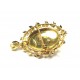 Pendentif broche ancien or, grenats, perles