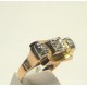Bague tank or , platine et diamants