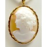 "LOULOU" Pendentif broche or et camé coquillle 6,4